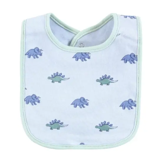 Hudson Baby Unisex Cotton Bibs, Pastel Dino, One Size image {4}
