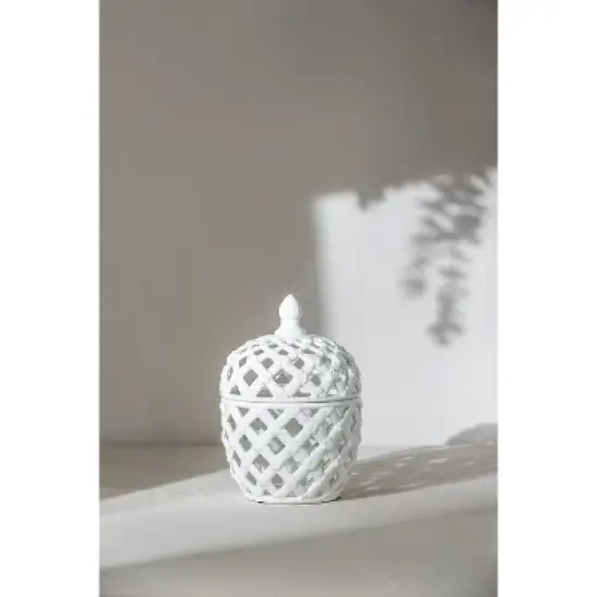 D8.5x11.5in Ballas Bird Lidded Jar image {1}