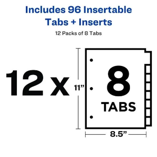 Avery Insertable Dividers for 3 Ring Binders, 5 Tabs per Set, Clear Big Tab, Buff Paper with Gold-Reinforced Holes (11112) image {4}