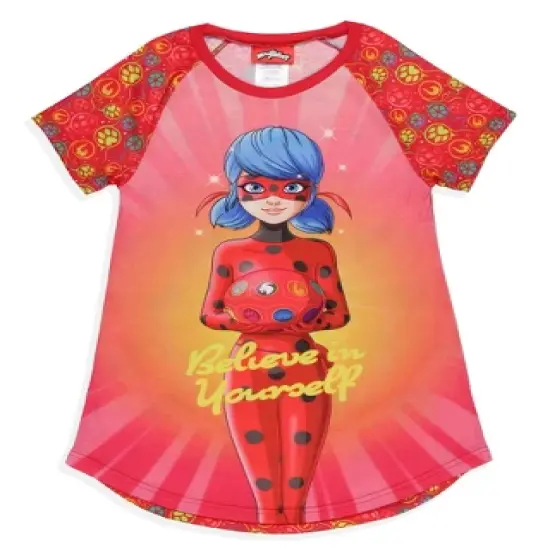 Miraculous: Tales of Ladybug & Cat Noir Girls' Nightgown Sleep Pajama Shirt Multicolored image {6}