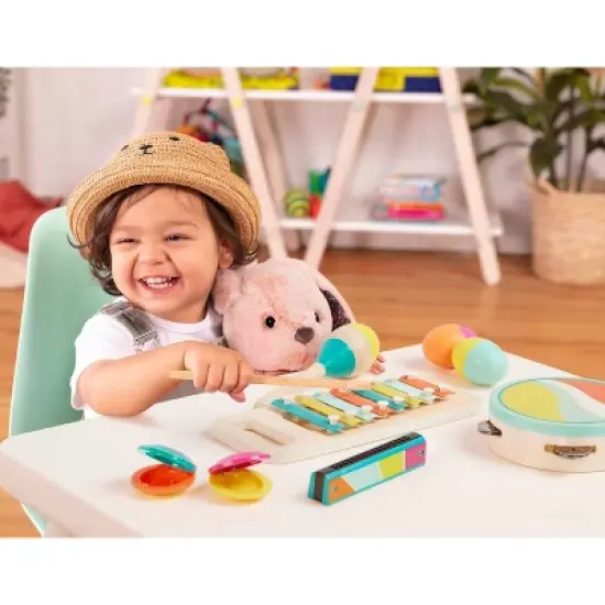 B. toys - Wooden Instrument Set - Xylophone, Tambourine, Harmonica & More - Make A Melody - 9pc image {2}