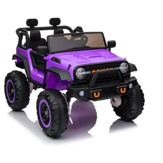 Electric Ride On Car, 24V 2 Seats for Kids, with Remote Control, 4WD Spring Suspension, 2 Speeds, Music, for 3+ image {7}