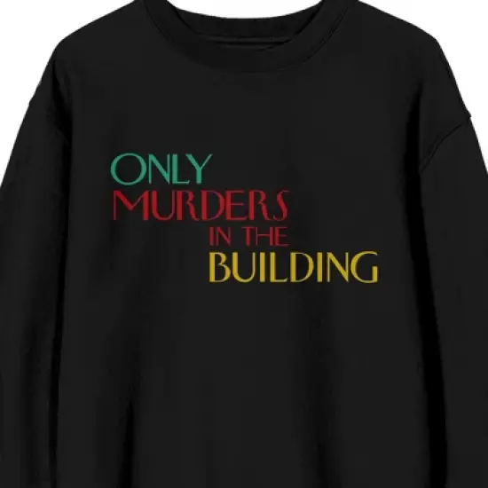 Only Murders In The Building Crew Neck Long Sleeve Black Adult Sweatshirt image {1}