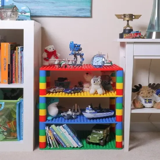 Strictly Briks Large Classic Stackable Baseplates & Building Bricks, Basic Colors (52-pieces) image {3}