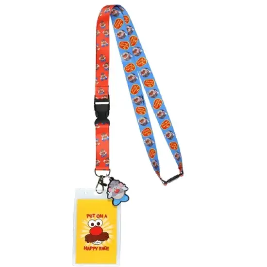 Mr. Potato Head Lanyard Put On A Happy Face Clear Breakaway ID Badge Holder with 2" Rubber Charm Keychain Multicolored image {4}