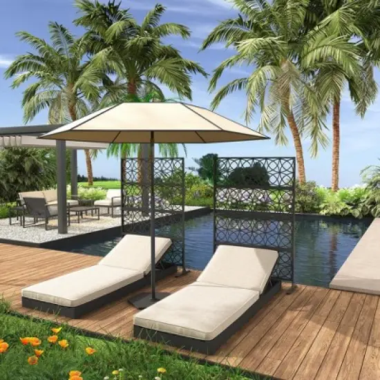 Metal Privacy Screen - Rust-Proof Scroll Design for Yard, Flower Bed Borders & Patio Dividers, Snap-Together Installation image {6}