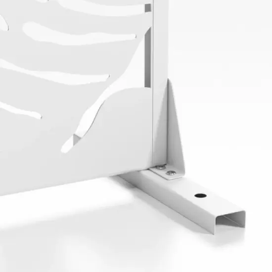 Lirago White 72 in. Galvanized Metal Outdoor Privacy Screens Garden Outdoor Fence image {13}