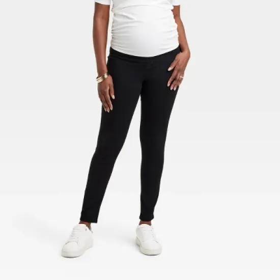 High-Rise Over Belly Skinny Maternity Pants - Isabel Maternity by Ingrid & Isabel&trade; Black image {5}