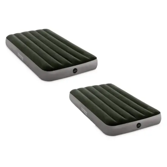 Intex 64763E Dura Beam Downy Air Mattress with Built In Pump, Queen (2 Pack) image {5}