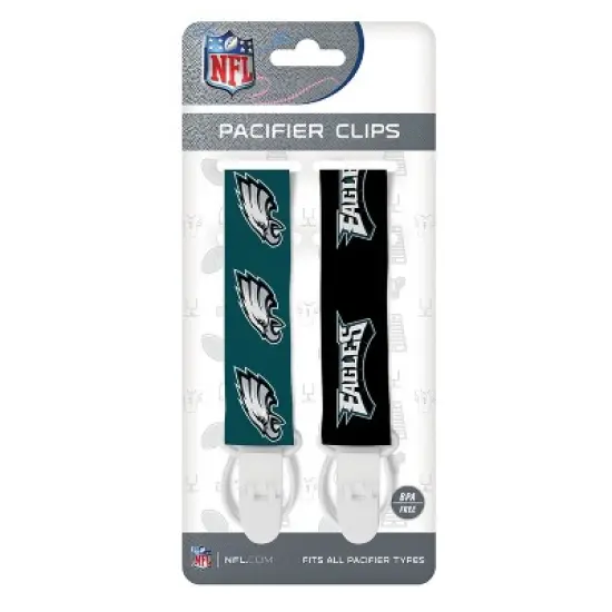 BabyFanatic Officially Licensed Unisex Pacifier Clip 2-Pack - NFL Philadelphia Eagles - Officially Licensed Baby Apparel image {2}