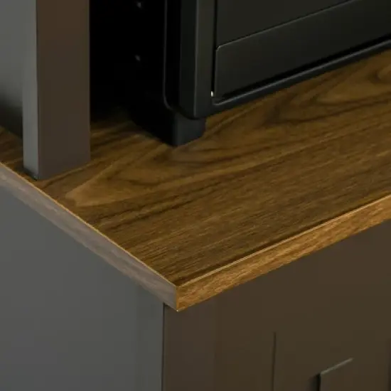 HOMCOM 70" Kitchen Buffet Hutch with 3-Tier Shelving, Freestanding Storage Pantry Cabinet with Adjustable Shelves and Countertop image {5}