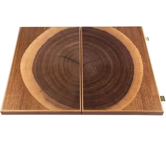 WE Games Luxury Walnut Tree-Trunk Backgammon Set - 19 inches - Handcrafted in Greece image {3}