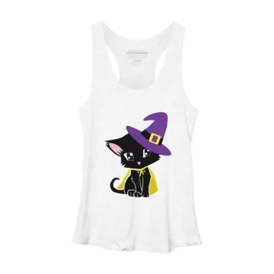 Women's Design By Humans Halloween Cat By AdrianaOliveira Racerback Tank Top image {4}