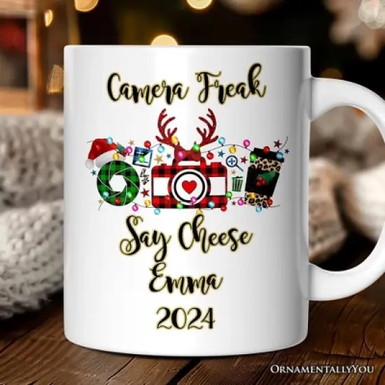 Photographer Buffalo Plaid Christmas Mug, Holiday Gift (Non-Custom Only)| OrnamentallyYou image {3}