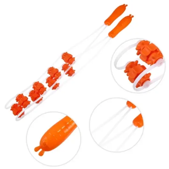 Unique Bargains Multiple Trigger Points Neck Shoulder PP TPE Orange Transparent Handheld Back Massager 1 Pcs image {2}
