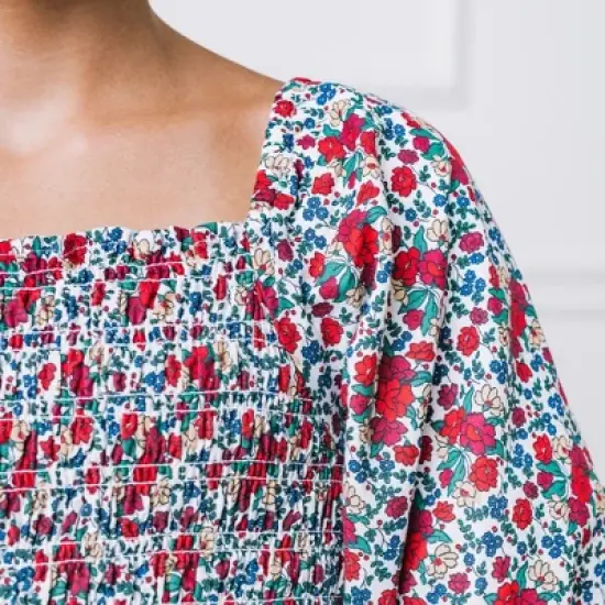 Hope & Henry Girls' Short Bubble Sleeve Smocked Dress, Toddler image {4}