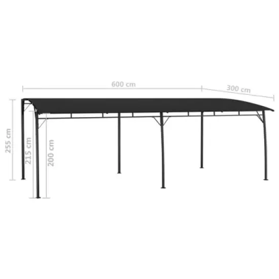 vidaXL Garden Sunshade Awning - Anthracite, Polyester Canopy, Powder-Coated Steel Frame, 236.2"x118.1"x100.4" for Patio and Backyard Shade image {5}