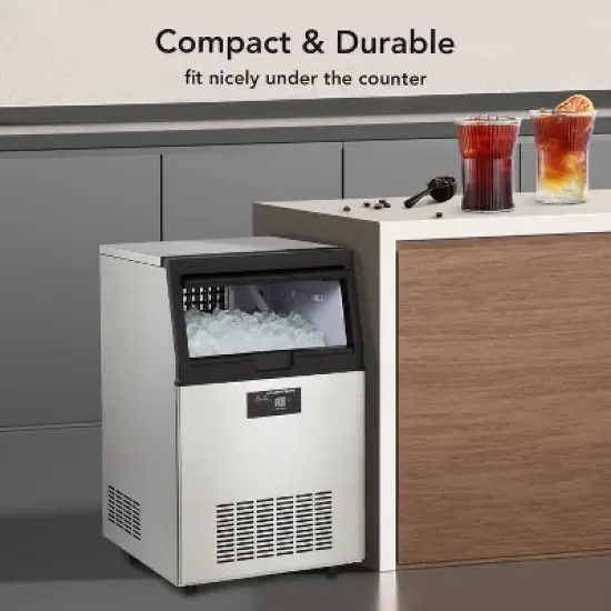 Acekool Commercial Ice Maker Machine, 80Lbs/24H Countertop Ice Maker with 30Lbs Storage Bin, 32 Cubes per Cycle, Freestanding for Home & Bar image {8}