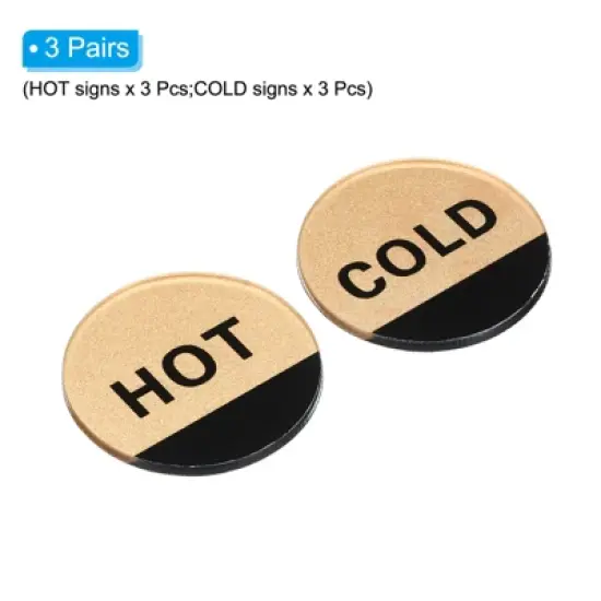 Unique Bargains Acrylic Self-Adhesive Faucets Sinks Hot/Cold Water Label image {2}