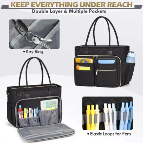 Teacher Tote Bag 15.6 inch Laptop Bag for Women Work Bags Laptop Tote Nurse Bag image {5}