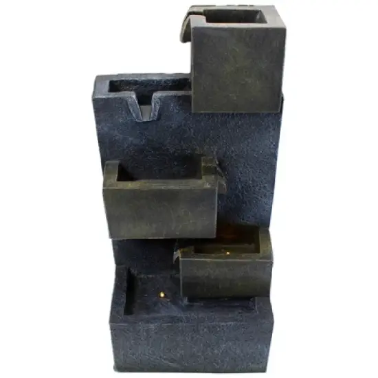 Northlight 19" Gray LED Lighted 5-Tier Rainfall Outdoor Water Fountain image {4}