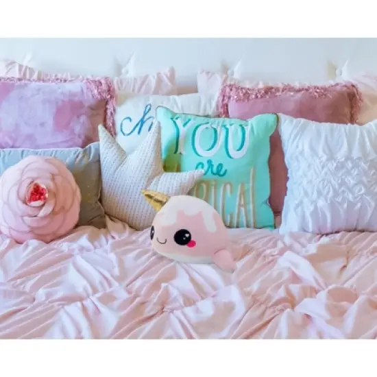 Seven20 Glitter Galaxy 6-Inch Ice Cream Cone Horn Pink Narwhal Collectible Plush image {4}