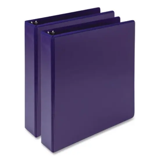Samsill Earth's Choice Plant-Based Economy Round Ring View Binders, 3 Rings, 1.5" Capacity, 11 x 8.5, Purple, 2/Pack image {4}
