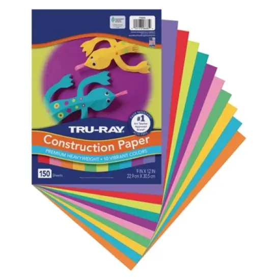 Tru-Ray&reg; Construction Paper, Heavyweight, 10 Vibrant Colors, 9" x 12", 150 Sheets image {6}
