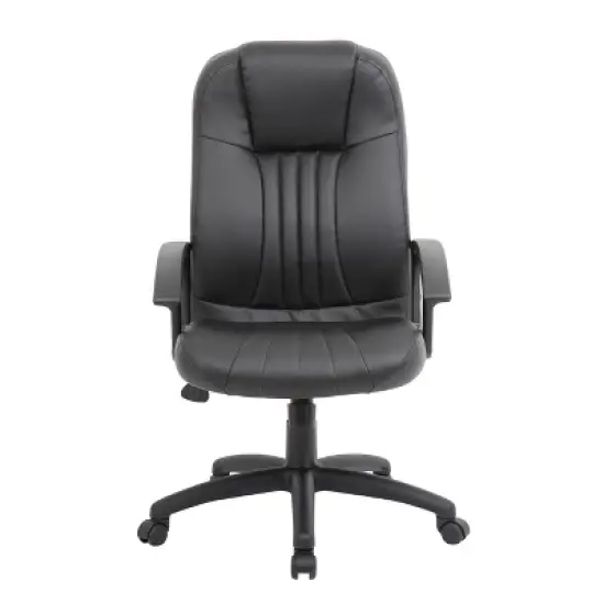 High Back Leather Plus Chair Black - Boss Office Products image {5}