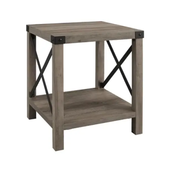 Sophie Rustic Industrial X Frame Side Table - Saracina Home image {9}