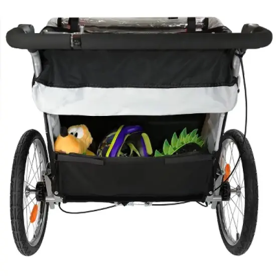 ClevrPlus Deluxe 3-in-1 Bike Trailer Stroller Jogger for Kids, Blue image {4}