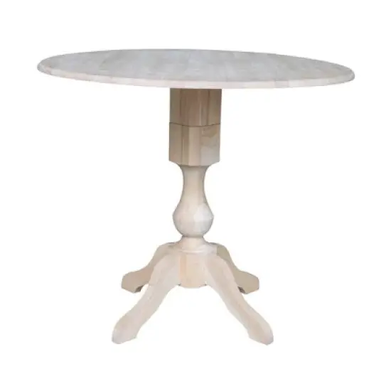 Blake Round Drop Leaf Table Unfinished - International Concepts image {9}