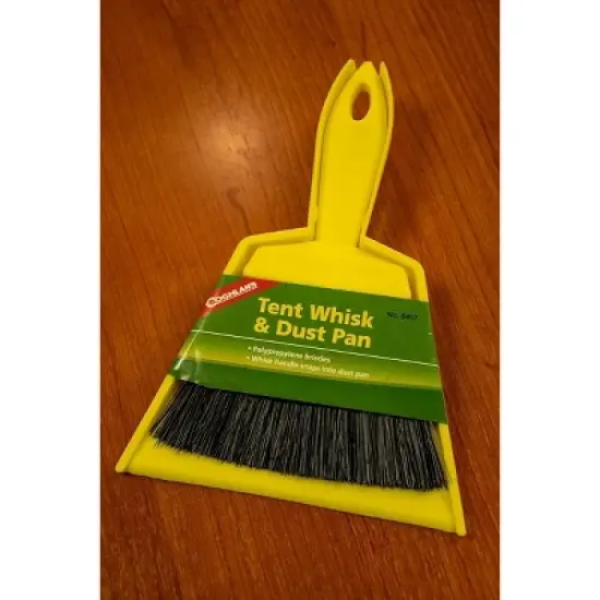 Coghlan's Tent Whisk & Dust Pan, Plastic Broom Sweeper Snaps into 8 1/2" Bin image {2}