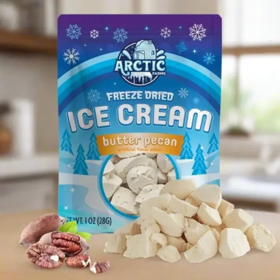 Arctic Farms Freeze Dried Ice Cream That Does Not Melt (Bits) (Butter Pecan) image {3}