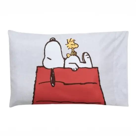 Lambs & Ivy 4pc Snoopy Love Toddler Bedding Set - Gray/Red/White image {2}