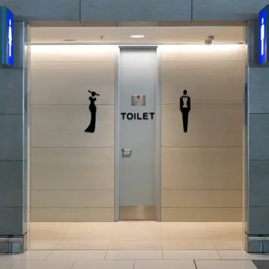 Unique Bargains Acrylic Self-Adhesive Decor Home Door Bathroom Sign 1 Pair image {3}