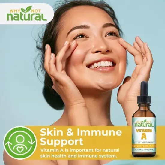Why Not Natural Vitamin A Drops 10,000 IU &ndash; Liquid Retinyl Palmitate with MCT Oil, Vegan Supplement for Skin & Acne, 1 fl oz image {5}
