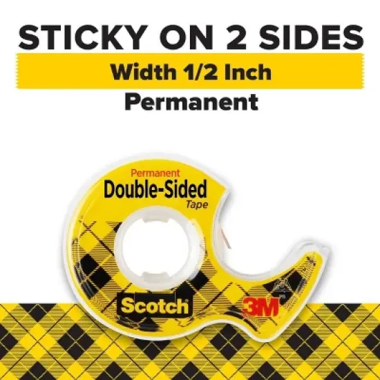 Scotch Permanent Double-Sided Tape .5" x 450" image {2}