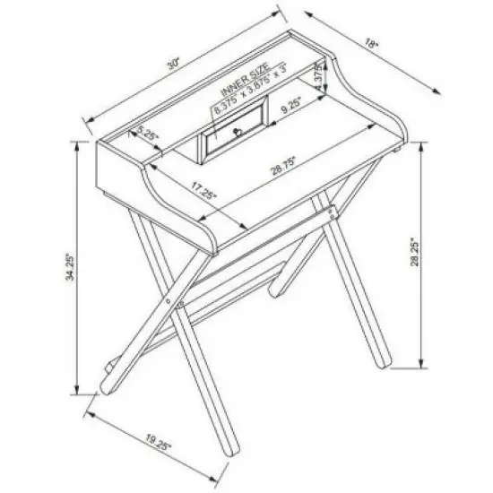 Coy Folding Desk - Linon image {10}
