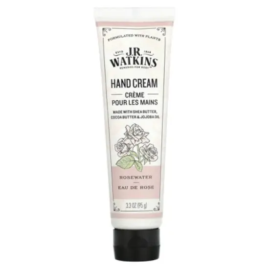J R Watkins Hand Cream, Rosewater, 3.3 oz (95 g) image {4}