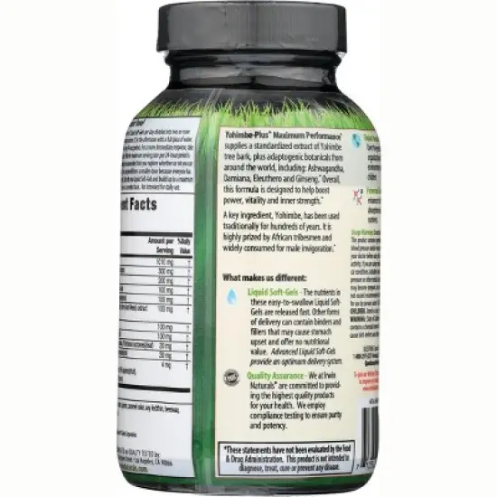 Irwin Naturals Yohimbe-Plus 100 Softgels image {2}
