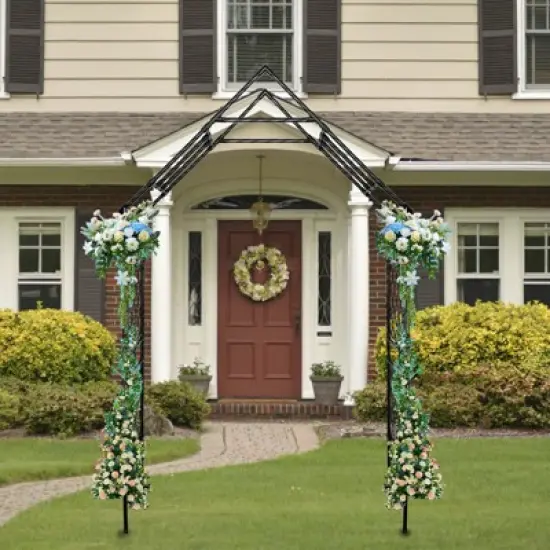 Steel Garden Arch Arbor Trellis 7.87x3.93Ft Metal Outdoor Patio Arch for Climbing Plants, Wedding, Yard, Garden Decor, Weather-Resistant image {1}