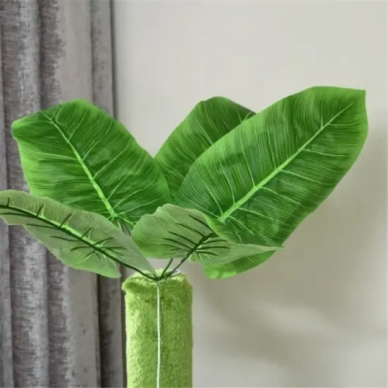 DOMETOUR Multilevel Cat Tree Cat Tower, Cat Climbing Frame with Scratching Post Hammock Cat Condo, Green image {5}