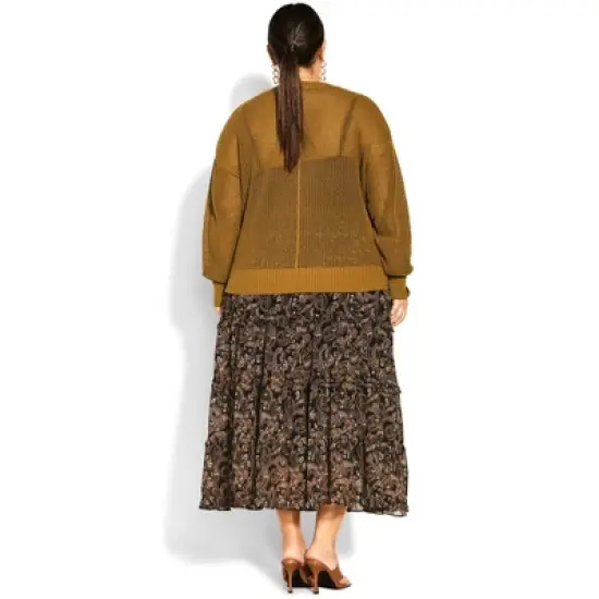 Women's Plus Size Amelia Sweater - dark gold | CITY CHIC image {3}