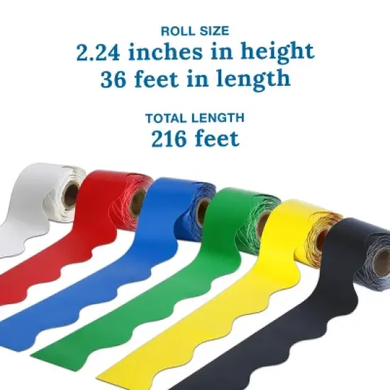 Carson Dellosa Education 36' Primary Colors 6 Pack Rolled Bulletin Board Border Set (6 border sets) image {2}
