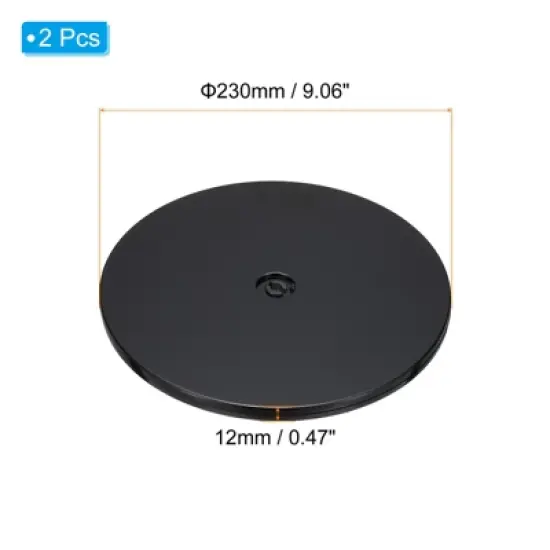 Unique Bargains High-strength Plastic 360-degree Rotating Design Durability Anti-slip Black Swivel Turntable 2 Pcs image {1}