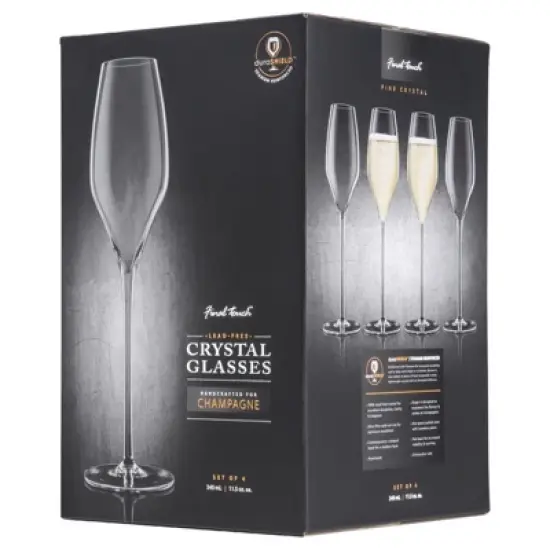Final Touch 11.5 oz Clear Crystal Champagne Flutes image {1}