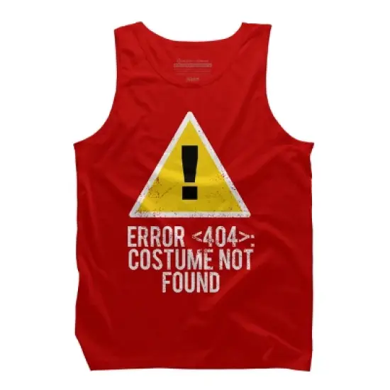Men's Design By Humans Halloween Error 404 Costume Not Found Apparel By COVI Tank Top image {7}