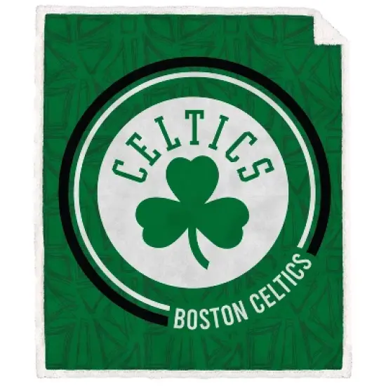 NBA Boston Celtics Doodle Circle Flannel Fleece Sherpa Blanket image {1}
