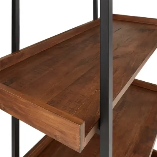 Felicia Rustic Industrial Metal/Wood Etagere Bookshelf - Inspire Q image {6}